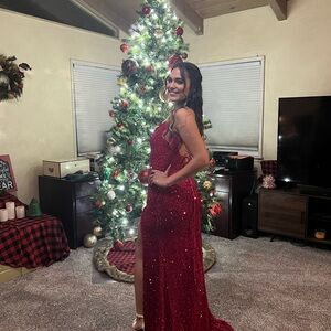 Hot Pink Sequin Prom/ Formal Gown